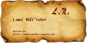 Lami Nándor névjegykártya